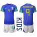 Billige Brasil Richarlison #9 Bortetrøye Barn VM 2022 Kortermet (+ korte bukser)